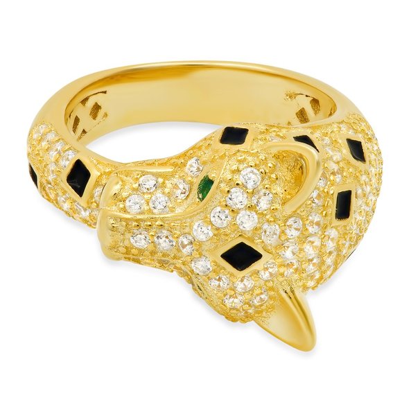 Gold Diamond Panther Ring - sizes 6-10 available! - Picture 2 of 4
